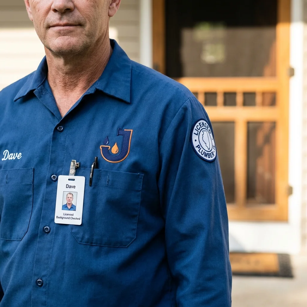 Licensed plumber showing ID badge in Canisteo, NY